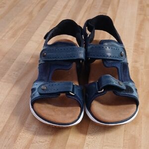 SAS Blue and Brown Sandals with Sporty Design
